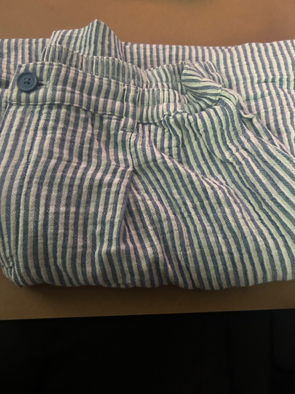 Blue and White Seersucker Stripe linen pants